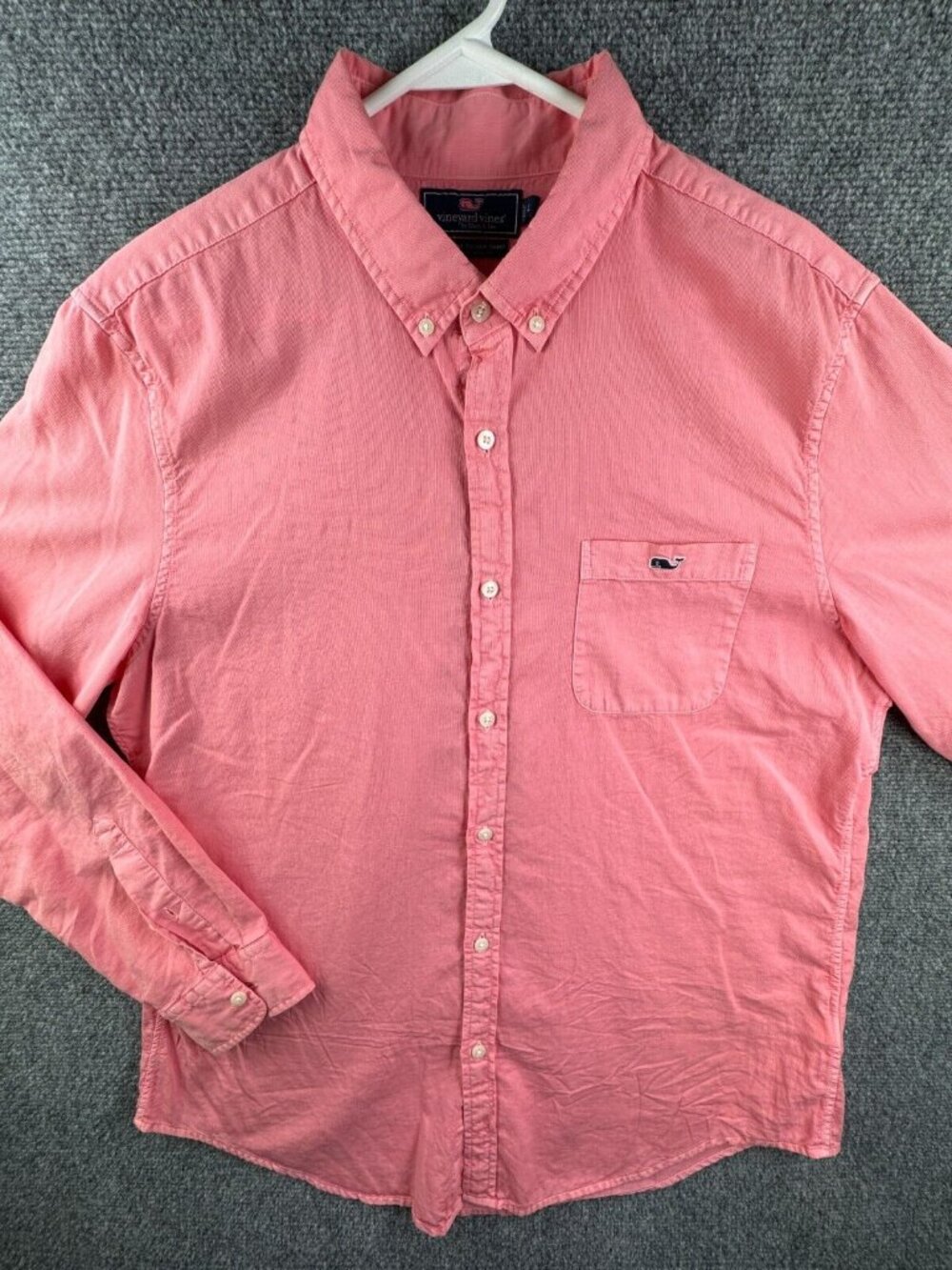 Vineyard Vines Silk Cotton Slim Fit Tucker Shirt Orange Large Men’s Long Sleeve